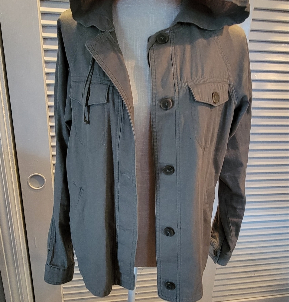 Olive green hooded coat